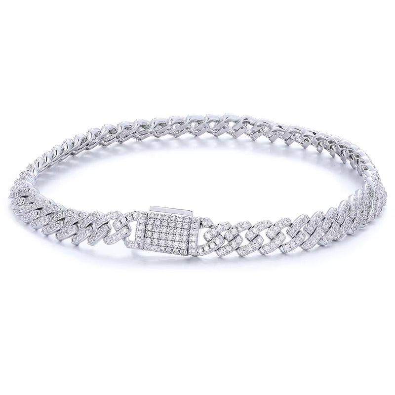 Moissanite Curb Chain Bracelet