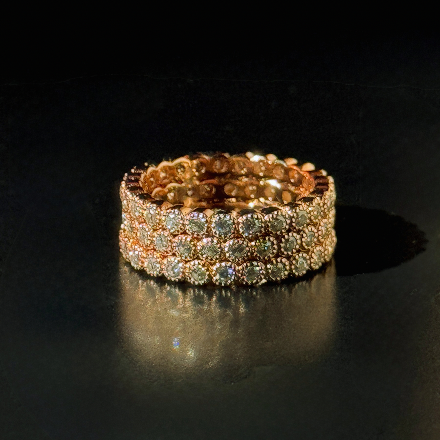 Triple Halo Eternity Ring