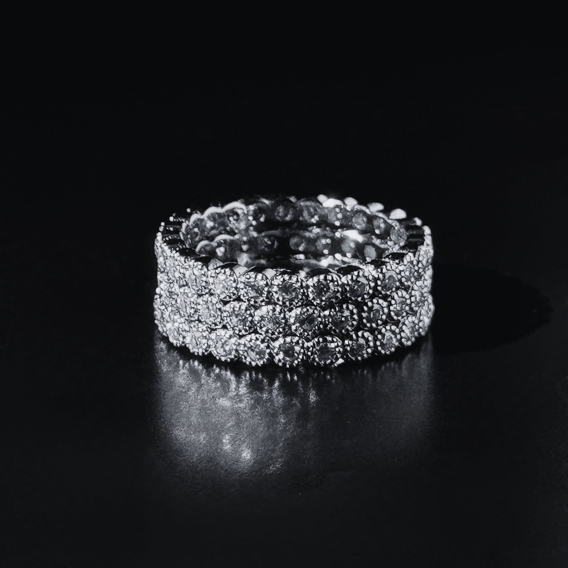 Triple Halo Eternity Ring