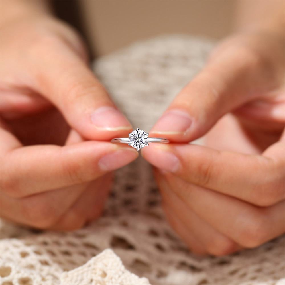 Moissanite Classic Solitaire Ring
