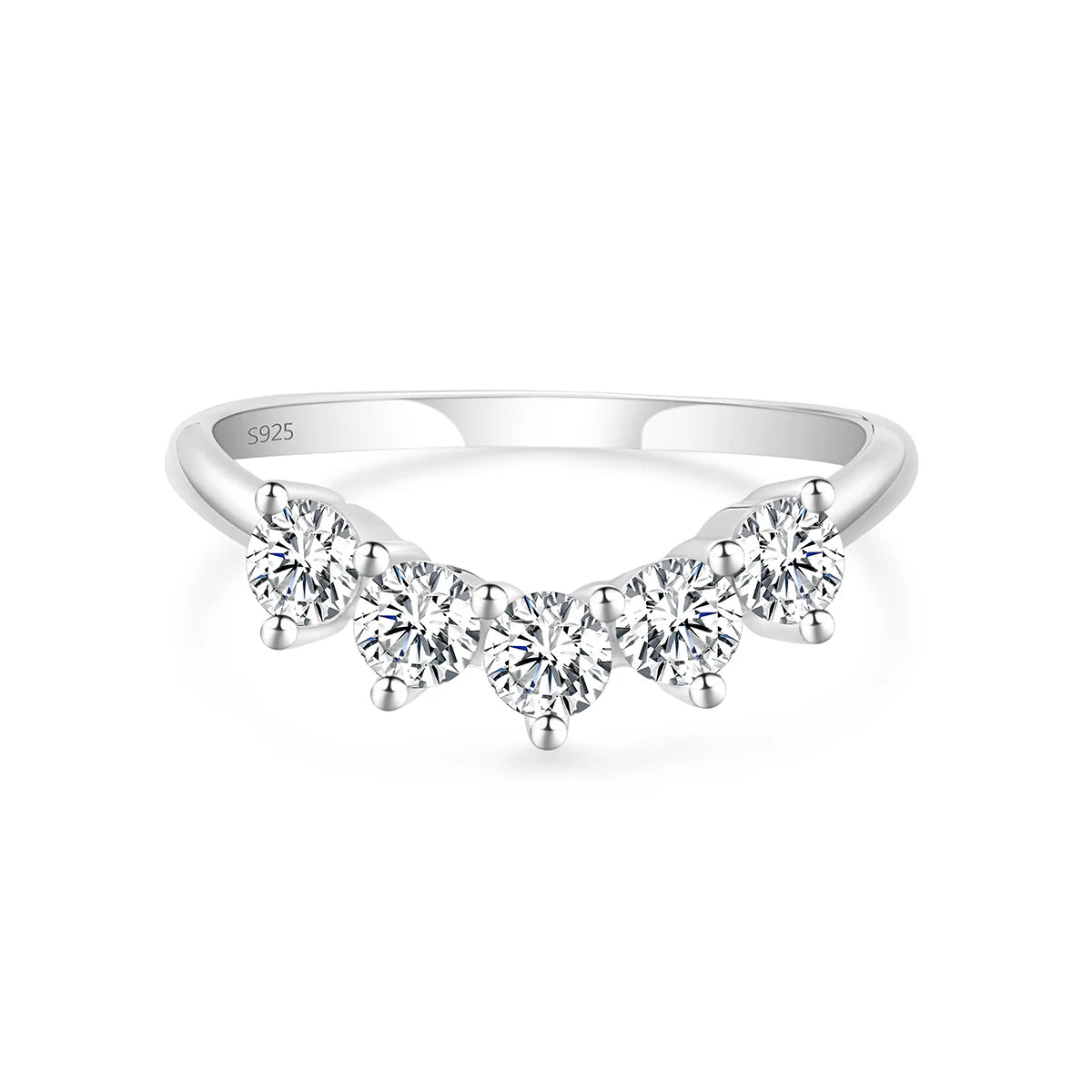 Moissanite Curved Band
